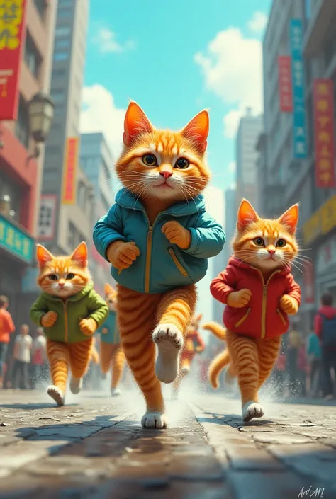 Jogging cats