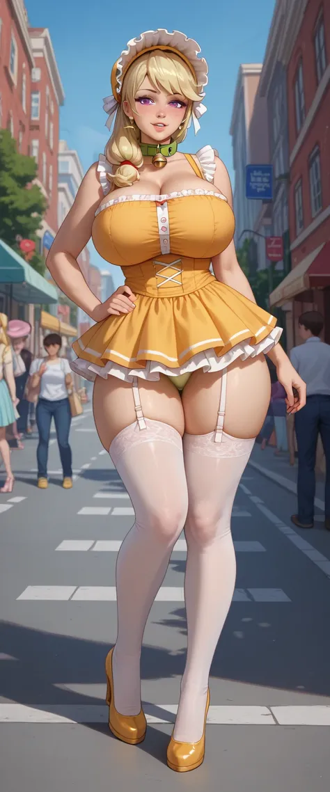 evaluation_9, evaluation_8_ upwards, evaluation_7_ upwards, source_anime,  Better quality, solo, clear face,  huge breasts,  perfect body ,  looks at the viewer ,  dynamic perspective , behind, big ass ,  wide hips ,  long hair,  smiles,  very tall woman ,...