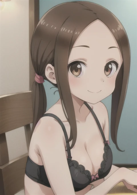  1 girl, Alone,smile,  I'm staring at the viewer、 cleavage、 twin tails、 bras visible