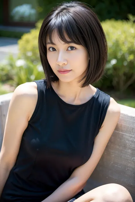 Small breasts, 40 year old woman, short black hair, Japanese woman, beautiful skin, standing, not sitting, very beautiful.