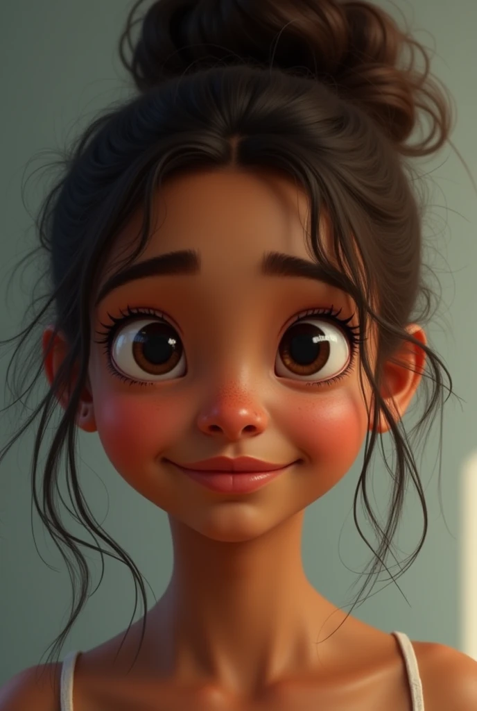 A brown girl with a big mouth  ,   big eyes and a big nose at 16 