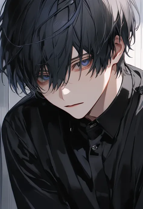 Yuto Sano, kaneki , 1st son, handsome, sharp eyes, Solo, masterpiece,  best quality,  High Details ,  eyes with raised corners,  handsome, 20 year old male,  handsome,  black hair, Solo, 