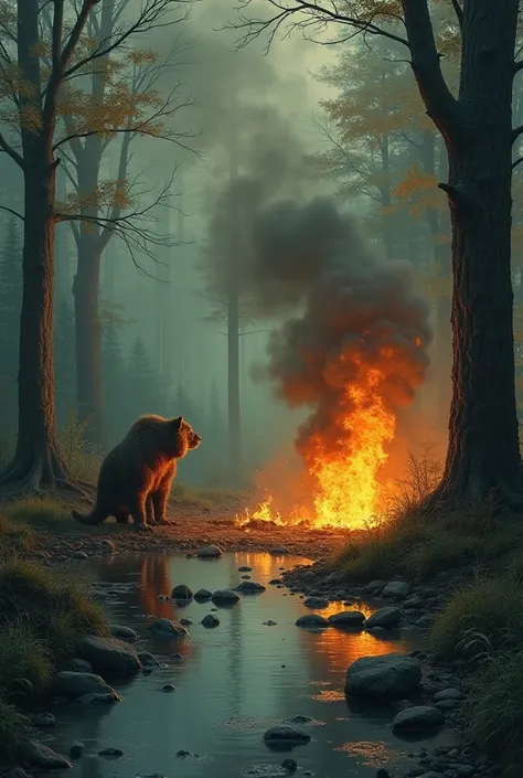 One day there was intense heat in the forest and suddenly there was a fire. All the animals fled in panic, but the beast did not give up. She would fill her little spout with water from the Pas Lake and put it on the fire.
