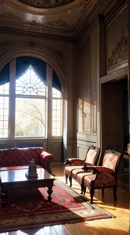 Living room.inside a Victorian-era mansion.