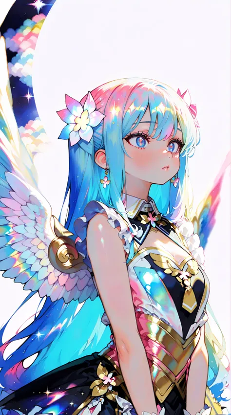 Masterpiece,最 high quality, great quality,very aesthetic,  is ridiculous, latest, impactful, Official Art,iridescent,  colorful,  fine detail,  very detailed,  realistic details from blow ,  high chroma,  high quality、 beautiful 、 glitter、 glitterエフェクト,  C...