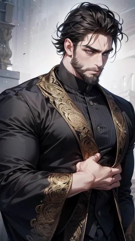 (   best quality,4K,8k,   highres,   masterpiece:1.2),   ultra-detailed   ,(realistic,photorealistic,photo-realistic:1.37),36-year-old man,3 day beard,cute anime ,Portraits,strong,Masculine,   dark hair,sharp jaw,      mesmerizing eyes      ,   perfectly c...