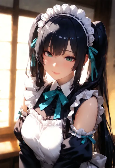 (Masterpiece, best quality , more details, 8k, 4K, hi res, ridiculous :1.3), ( Detailed Textured Lighting , detail surface lighting for viewers ), [ pastel color ] [ Calm Colors ] [ Anime Screen Cap ] [ photorealistic] A 3D character model ,Beauty, Maid, V...