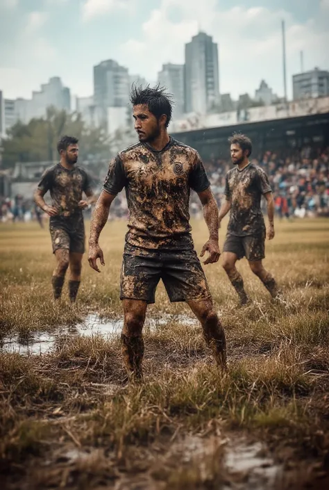 Cristiano Ronaldo playing in mud ground with rens