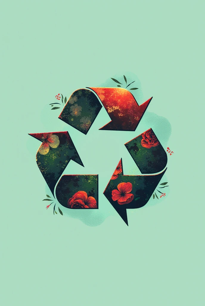 You could create a logo with the title Creative Cycle in Spanish, mixing themes of art and recycling ,  with shades of green and blue with some red