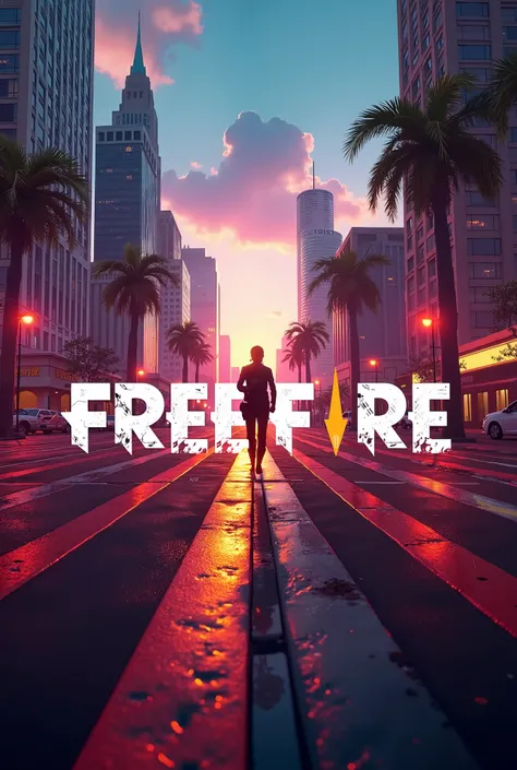 An image with the name Free Fire in the background and above it the name Los Angeles 