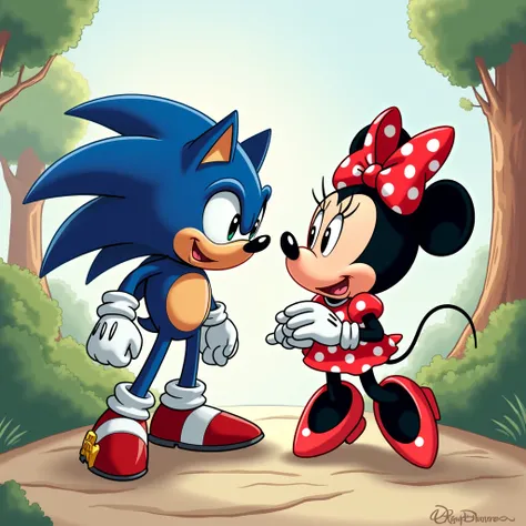 Sonic and minnie mouse