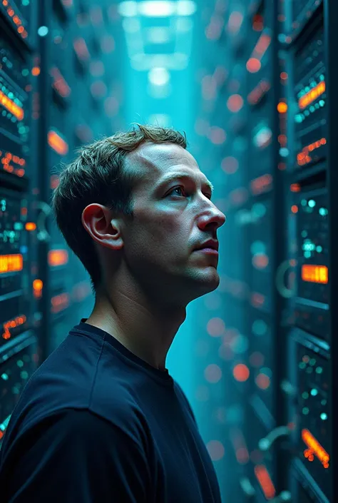 (photorealism:1.5), a conceptual image of the power that Mark Zuckerberg holds over the technology