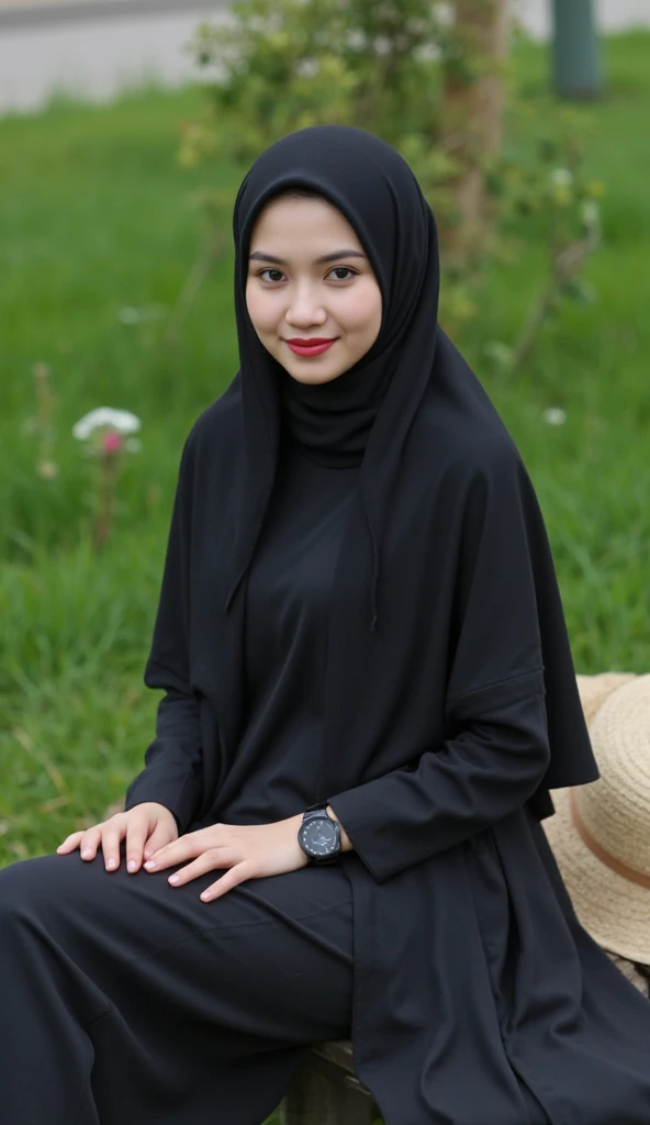 cinematic still (  Works  ,   best quality , 4K, ultra-detail,   realistic , photo realistic ),  bidikan medium sinematik seorang wanita beautiful ,  Pale skin ,  natural makeup ,  (( girl hijab )), ((full hijab)),((  extra long hijab )), ((  tightly close...