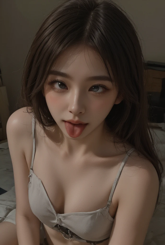 nsfw,Please tell me about one beautiful girl, detailed eyes, swollen eyes, highest quality, super A high resolution, (reality: 1.4), cinematlic lighting, Japanese, Asian beauty, super beauty, beautiful skin, slender, body facing forward, (super realistic),...