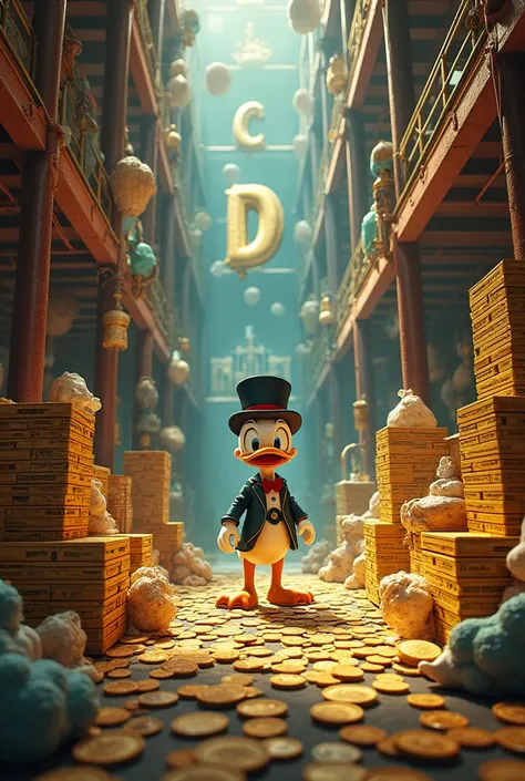 Background: a dagobert duck cash warehouse and word duck customize in MERHULA 