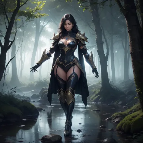 - Photorealistic with perfect details, Cinematic, Masterpiece, HD, Sexy CGI.

- Beautiful "Indian" woman, Long hair, Yellow eyes, smooth skin full of colorful tattoos, expressive.

- Wearing a costume ("Full Sexy Armor"), a costume that embodies the form o...