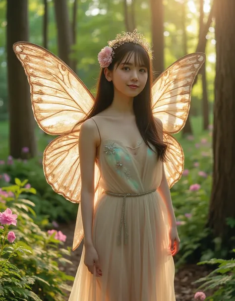 An iridescent fairy image.
cinematic lighting, UHD, masterpiece, accurate, super detail, high details, high quality, award winning, best quality, highest, 16k, detailed face, realistic textured skin, perfect anatomy, perfect fingers, NSFW,
((She is complet...