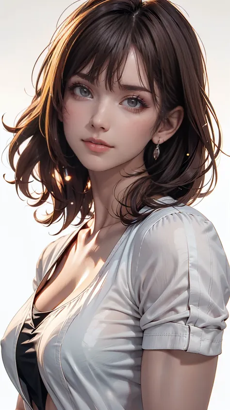 ,  beautiful, slender,  cute, 30th Generation,  beautiful Face,  beautiful Skin, actress,  matured,  upper body,  light brown hair ,  thin hair, live-action,  Masterpiece,  top quality, Very elegant CG Unity 8K wallpaper,  in ultra high quality,  casual fa...