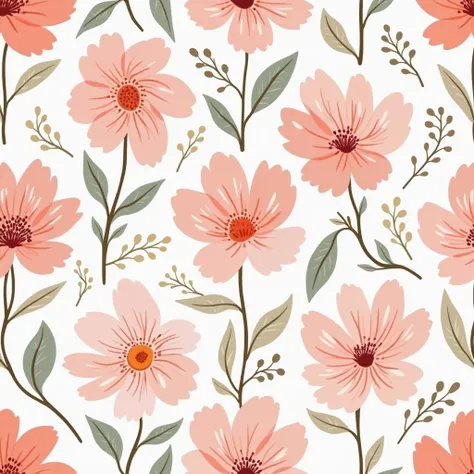 seamless girly flower patterns