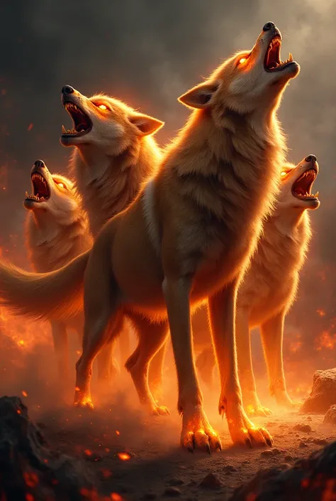 A flaming wolves
