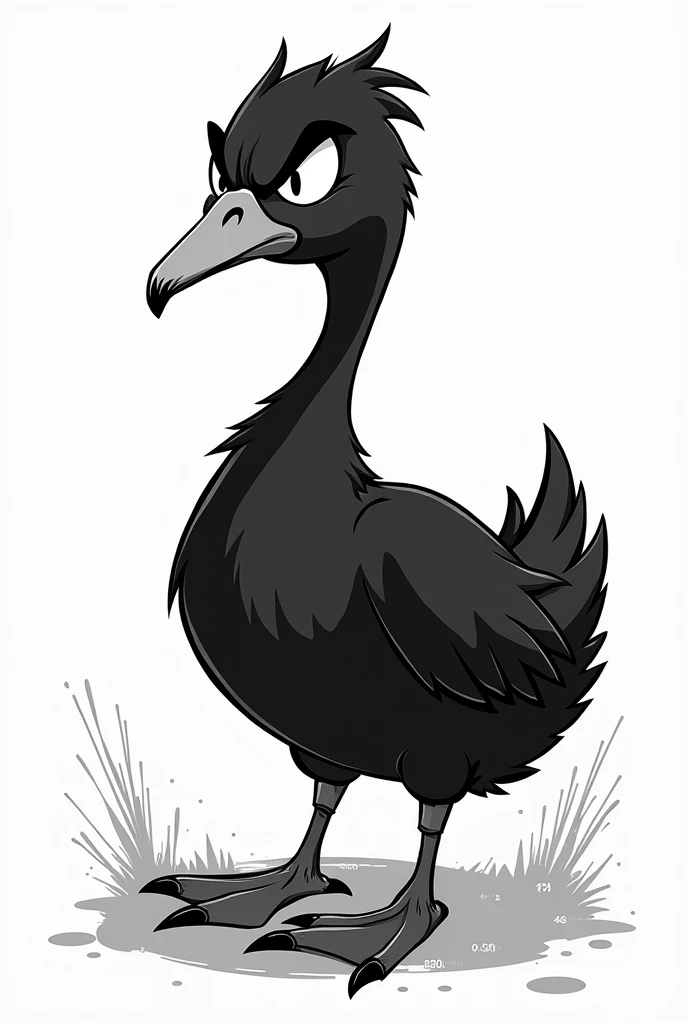 Spawn a hacker goose in black and white cartoon style Aggressive 