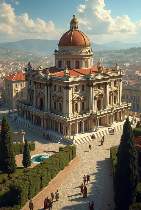 Show me the entire italian rennassance palace 