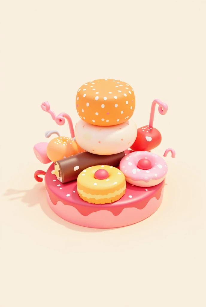 The 3D logo of the sweet bakery features