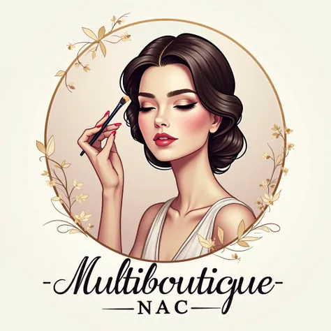  Store logo for beauty and clothing with the name of "MultiBoutique  & nac. 
 Add makeup image and more eye-catching 