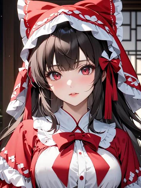 (Reimu Hakurei), masterpiece:1.5, masterpiece, highest quality, UHD, retina, masterpiece, accurate anatomy, super detailed, high quality, best quality, 8k