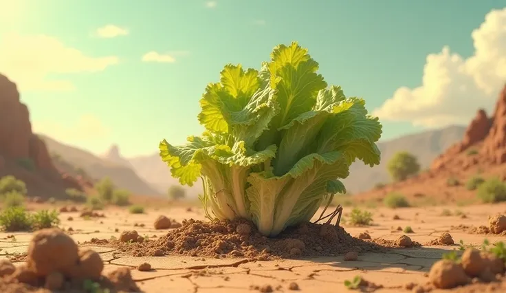 A rotten lettuce plants In a drought tolerance ( please do the drought tolerance so strong) 