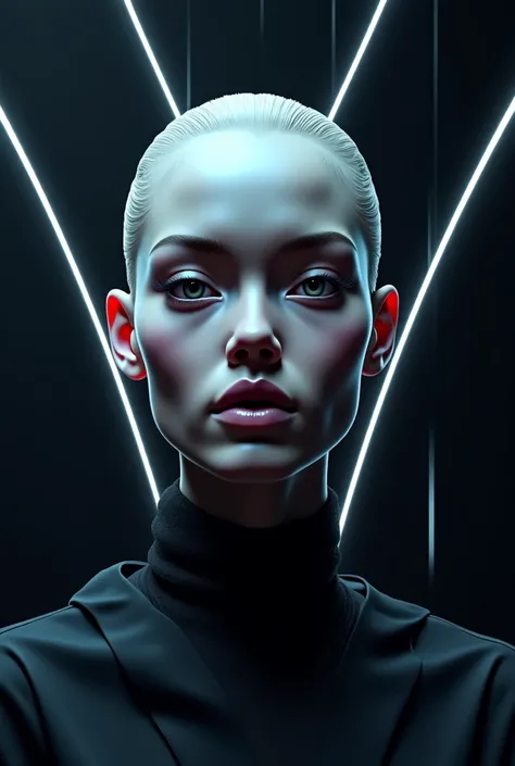 Futuristic illustration of a perfect face with vector lines
