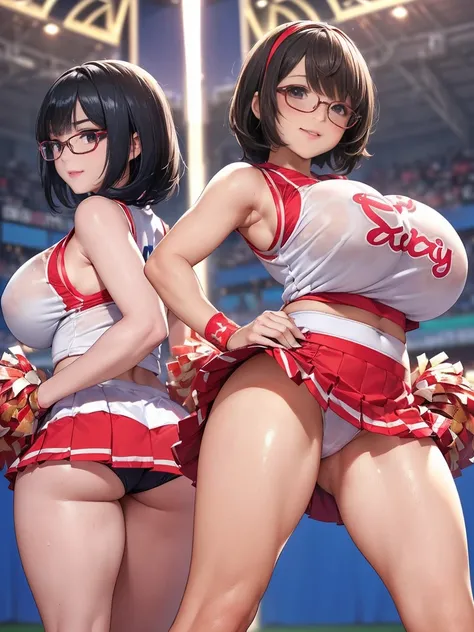 8k,  Highest quality RAW photos ,     Masterpiece,   exist,((The photo is  )) (          1 ultimate beauty), ((            Taiwanese baseball cheerleader uniform       )),(((         cheerleader cosplay with skirt           )))((( Butt)))(((         Very  ...