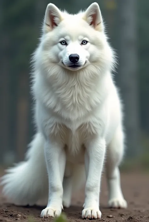  Tianling Wings，A wolf（ To be more precise, it is half Samoyed and half Alaskan wolf ， It just presents more wolf characteristics （ But still a little puppy）） ，Height 1m8， The fur is snow-white （Very luxuriant ），Innocent，Kind， have rich facial expressions ...