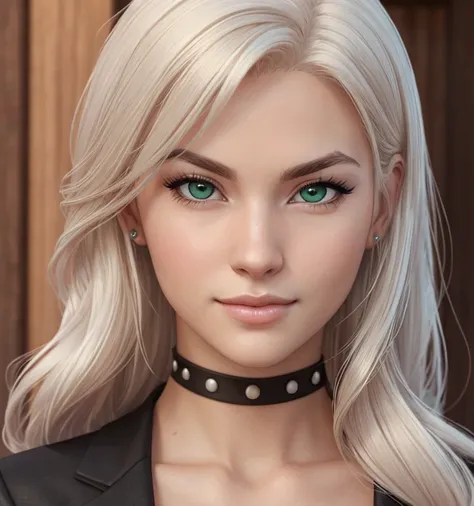    there is a 20-year-old girl    (    beautiful) , with  long hair and ultra realistic black suit , asistente hiper realistic , mujer hiper realistic , Chica anime realistic ,    anime style realism    , estilo de arte anime realistic , estilo de arte de ...