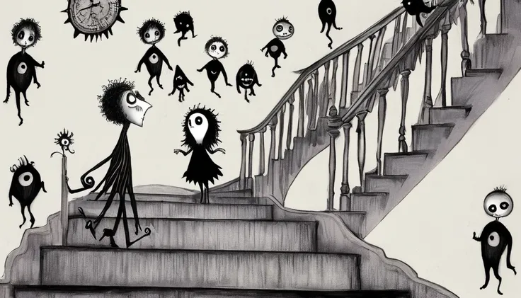     Tim Burton's Style、Go up the stairs、Strange person