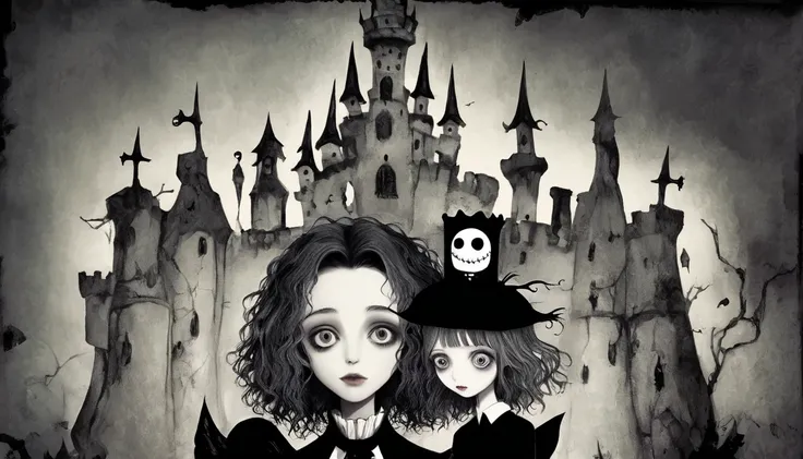     Tim Burton's Style、old castle、Beautiful person