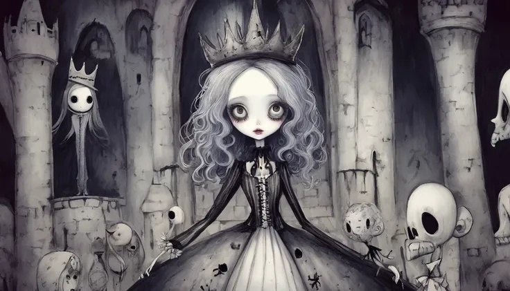     Tim Burton's Style、old castle、Beautiful person