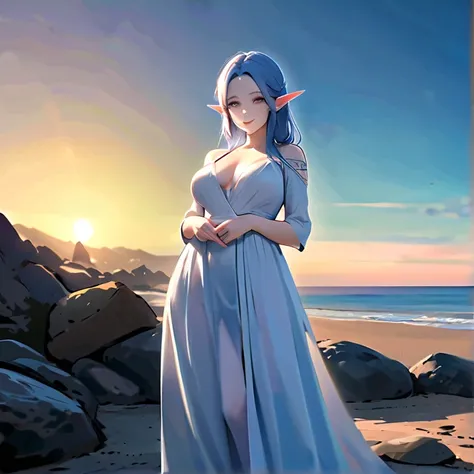 masterpiece. hd, high resolution, high quality, best quality, super detailed. solo character alone, super detailed. fantasy art.
{{( a 30-years-old elf-lady-princess-priestess:(appearance: long-messy-cobalt-blue-hair. pale-skin. very-beautiful-face. short-...