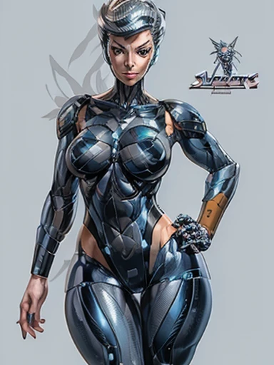 Cyborg image,  silverhawks , steel heart , blonde , with huge bust and slim waist wide hips and big legs and thick thighs nsfw 