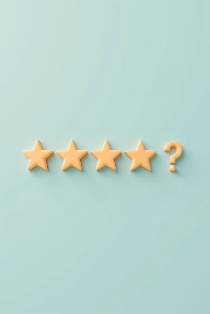 I want to create a picture with five stars but the rating is four and a half stars and the last of these stars is a question sign