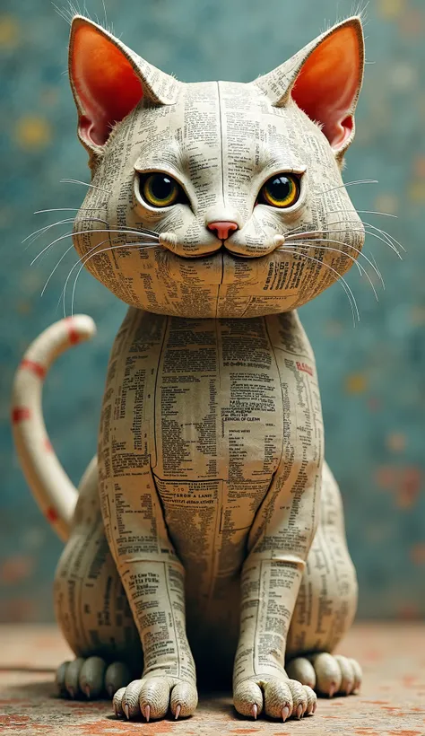 A cat and newspaper hybrid