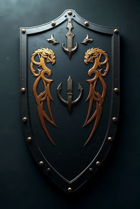 Double tactical military double emblem shield