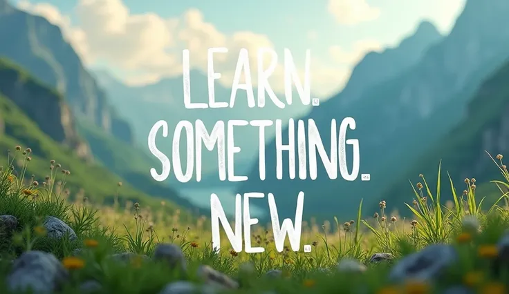 create a desktop background including text ''Learn something new''