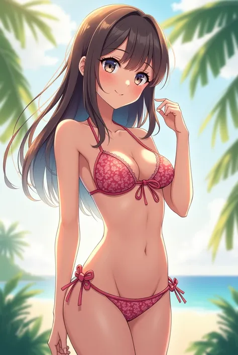 Anime girl with bikini