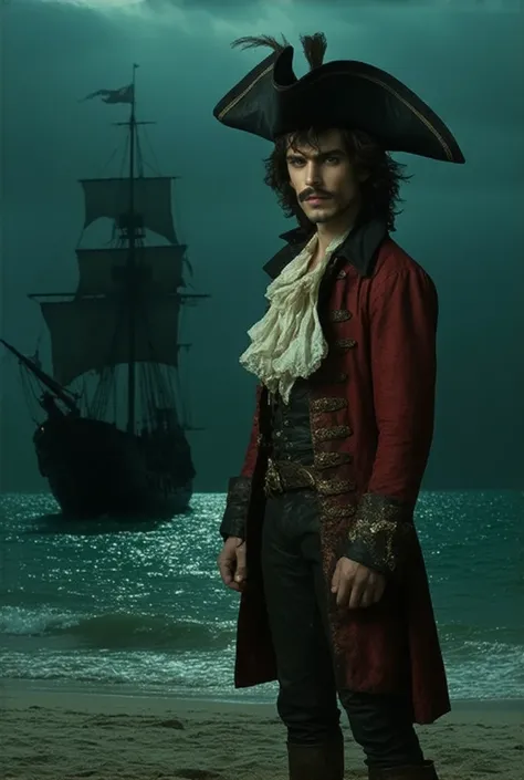 
make a poster :


Tittle : Captain Hook : The Lost Shadow 

view : an island that show a beach and ship and dark sky

a big face of a boy on the right : appears to be around .He is youthful with a slender build, and his bright, expressive eyes reflect his...