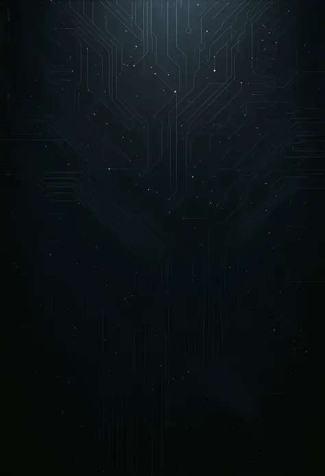 A futuristic digital circuit board pattern in glowing metallic colors on a dark background