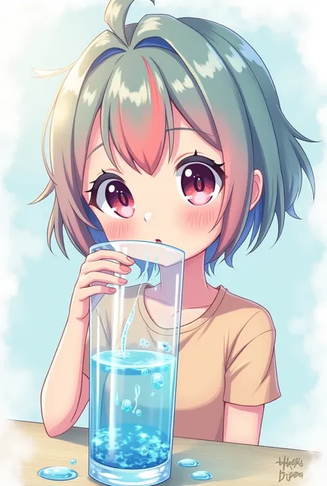 UN ANIME QUE TOME AGUA QUE DIGA DRINK WATER