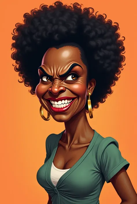 Caricature of an angry black lady 