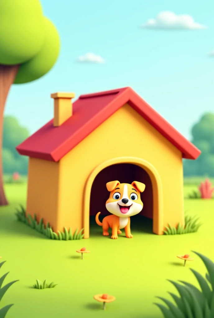 solid cartoon simple dog house