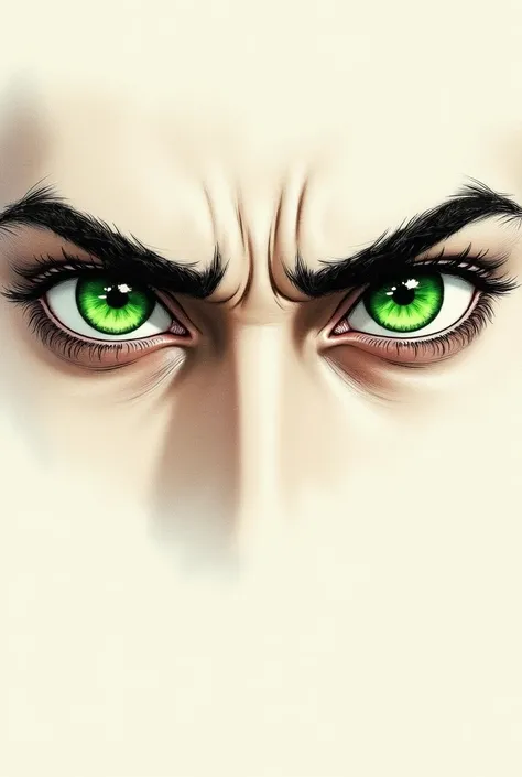 Drawing of green male eyes 